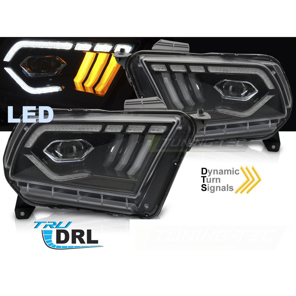 LED Fari Nero DRL per Ford Mustang (2010-2013) Luci Diurne
