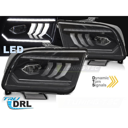 Fari Tube LED Nero per Ford Mustang (2004-2009) - Fanali Anteriori