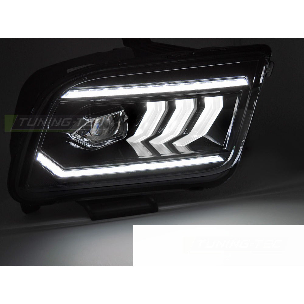 Fari Tube LED Nero per Ford Mustang (2004-2009) - Fanali Anteriori