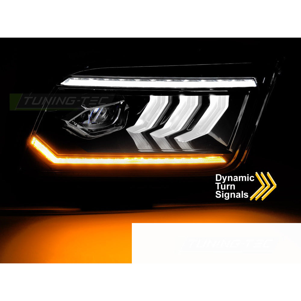 Fari Tube LED Nero per Ford Mustang (2004-2009) - Fanali Anteriori