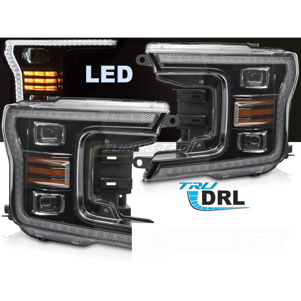 LED Fari Nero DRL per Ford F150 MK13 (anni 2017-2020) Luci Diurne