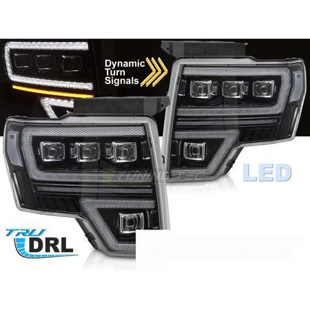 Ford F150 08-14 Full LED Nero DRL Sequenziali Luci Diurne Sequentiali per MK12