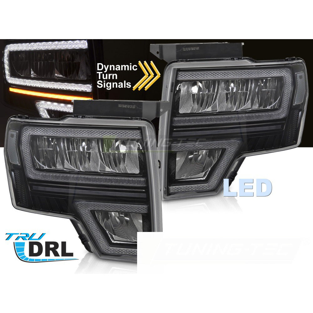 Ford F150 08-14 LED DRL Sequenziali Neri per MK12 Luci Diurne