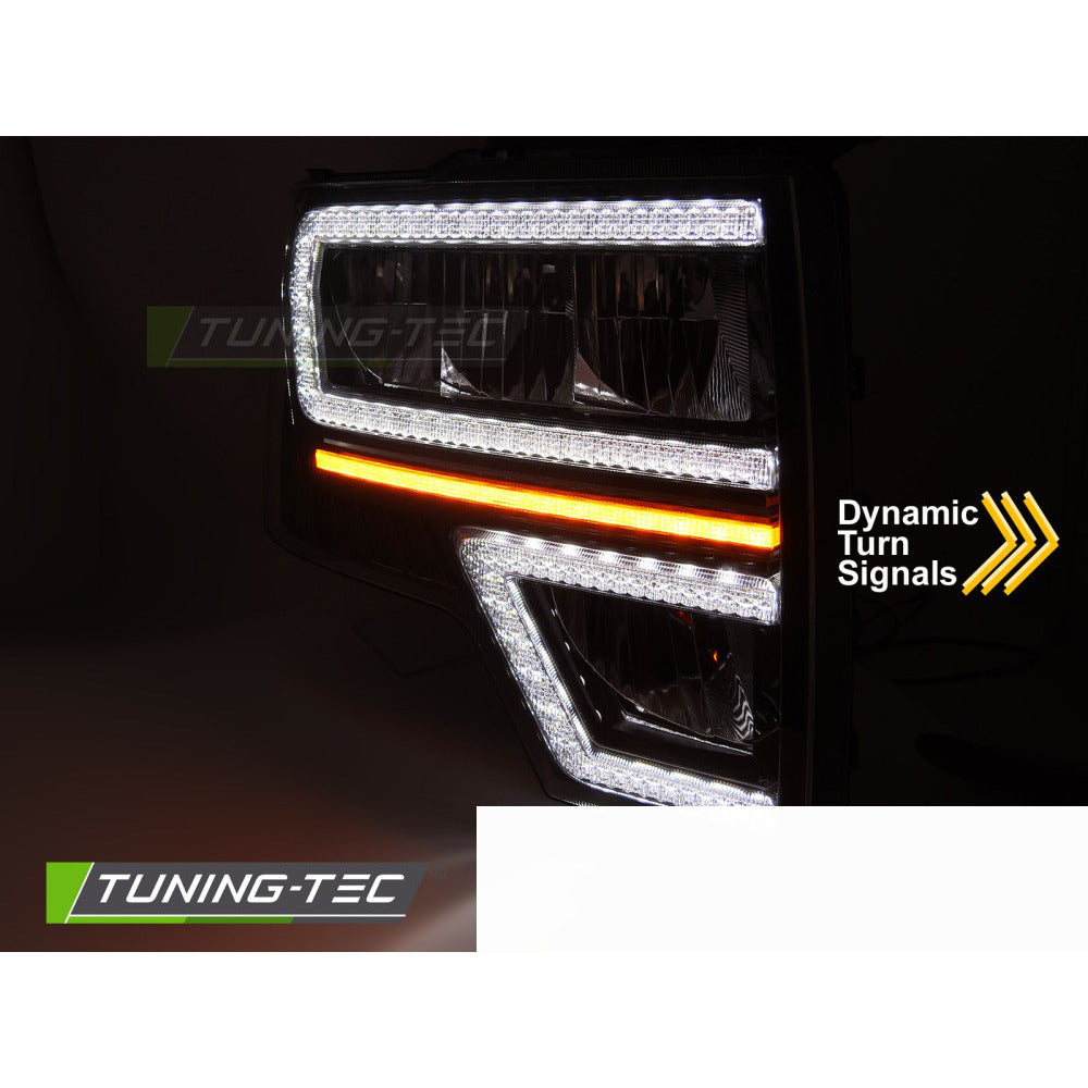 Ford F150 08-14 LED DRL Sequenziali Neri per MK12 Luci Diurne
