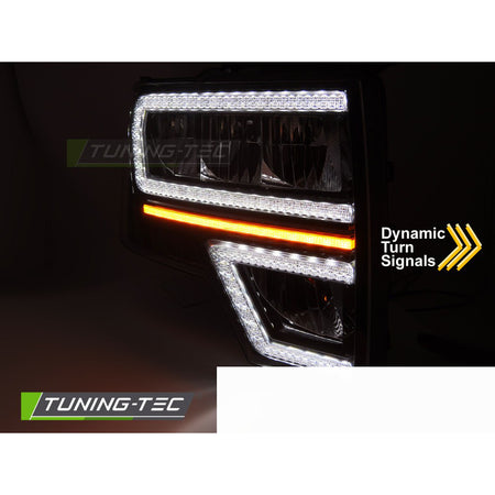 Ford F150 08-14 LED DRL Sequenziali Neri per MK12 Luci Diurne