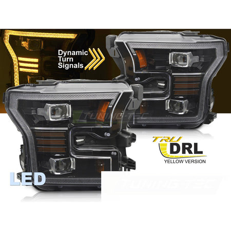 Fari Anteriori LED Neri per Ford F150 MK13 (2014-2017)