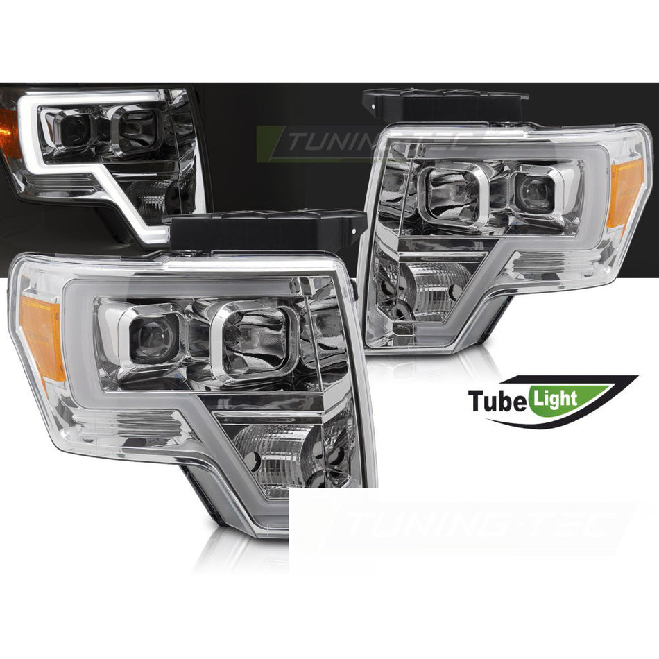 Ford F150 08-14 Tubo Luce Cromato per MK12 (anteriori, 2 Pezzi)