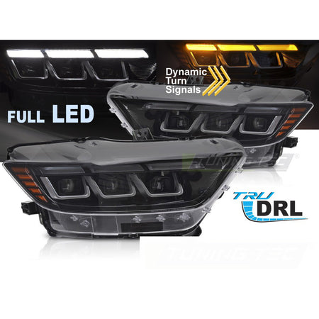 Fari Anteriori Full LED Sequenziali per Ford Mustang (2014-2017)