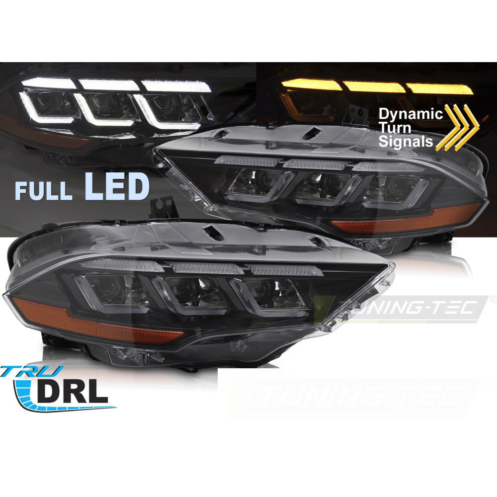 Fari Anteriori Full LED Sequenziali con Luci Diurne per Ford Mustang 18-22