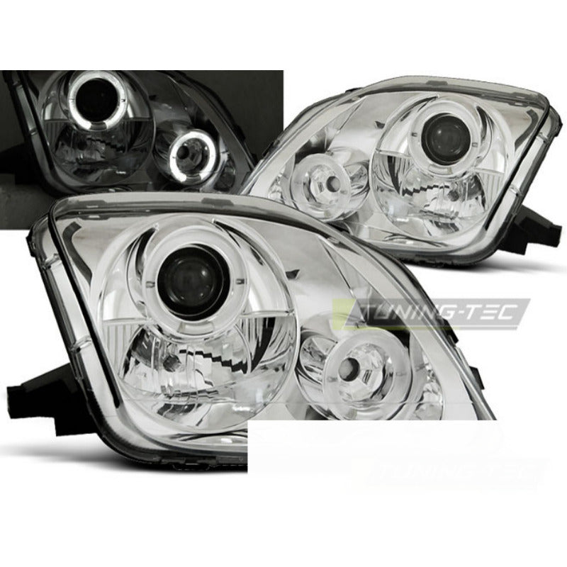 Honda Prelude 02.97-01 Angel Eyes Cromato Fari Anteriori a LED Luci Diurne