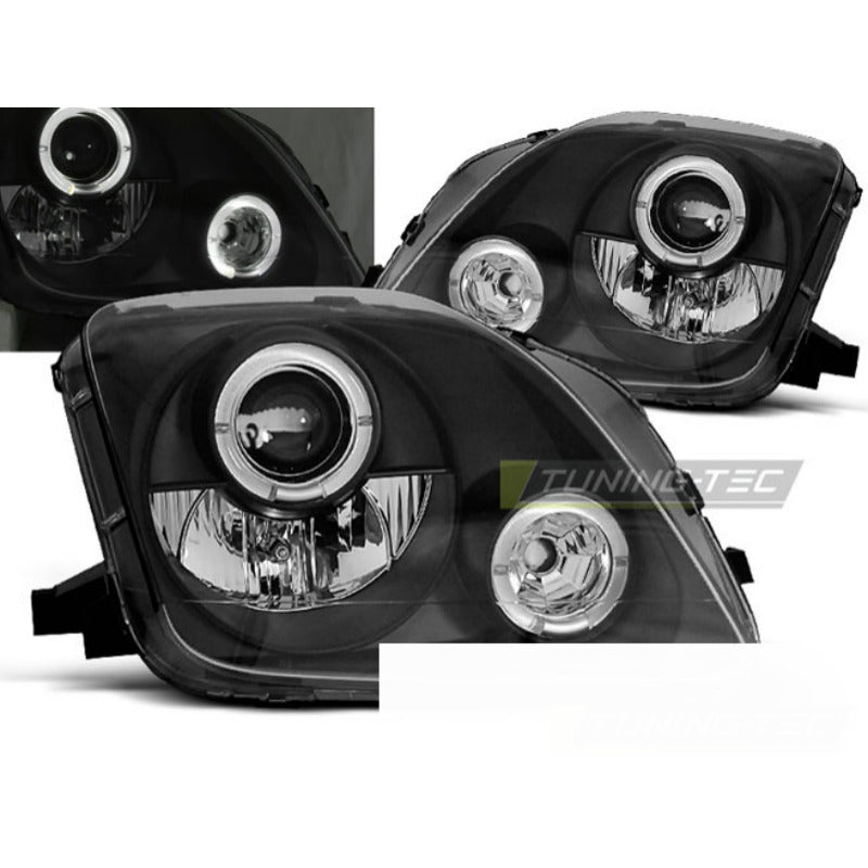 Honda Prelude 02.97-01 Angel Eyes Nero Fari Anteriori LED Luci Diurne