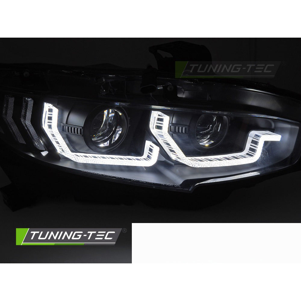 Fari Nero DRL Sequenziali per Honda Civic X (2016-2021) Luci Diurne