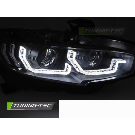 Fari Nero DRL Sequenziali per Honda Civic X (2016-2021) Luci Diurne