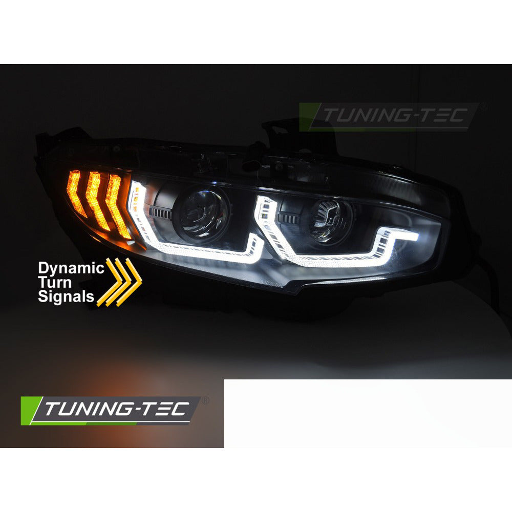 Fari Nero DRL Sequenziali per Honda Civic X (2016-2021) Luci Diurne