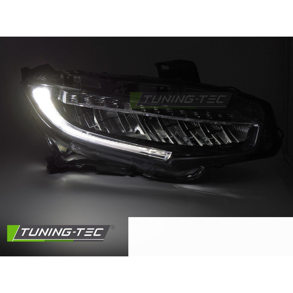 Full LED Fari Nero per Honda Civic X (2016-2021) Fari Anteriori Neri