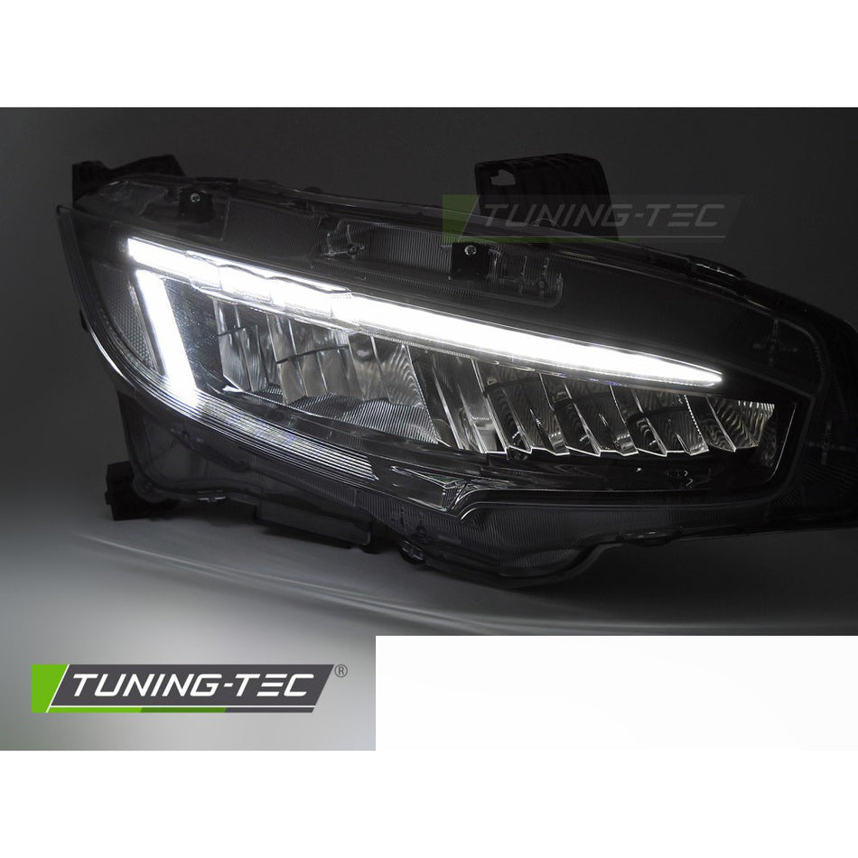 Full LED Fari Nero per Honda Civic X (2016-2021) Fari Anteriori Neri