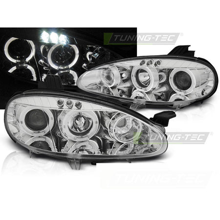 Mazda MX5 01-05 Angel Eyes Cromato Fari Anteriori a LED Cromo per Mazda MX5 01