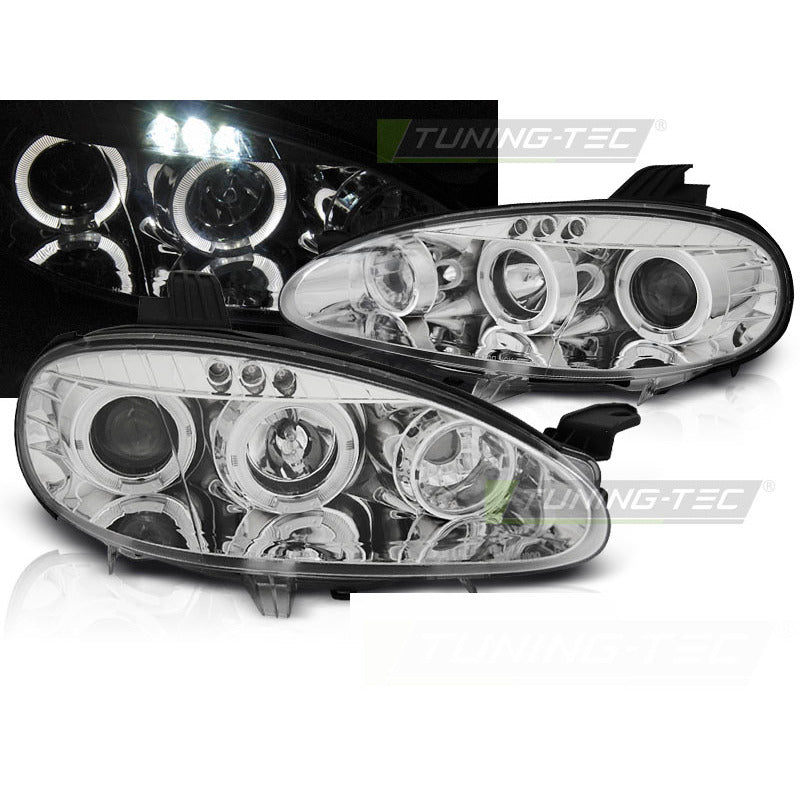 Mazda MX5 01-05 Angel Eyes Cromato Fari Anteriori a LED Cromo per Mazda MX5 01