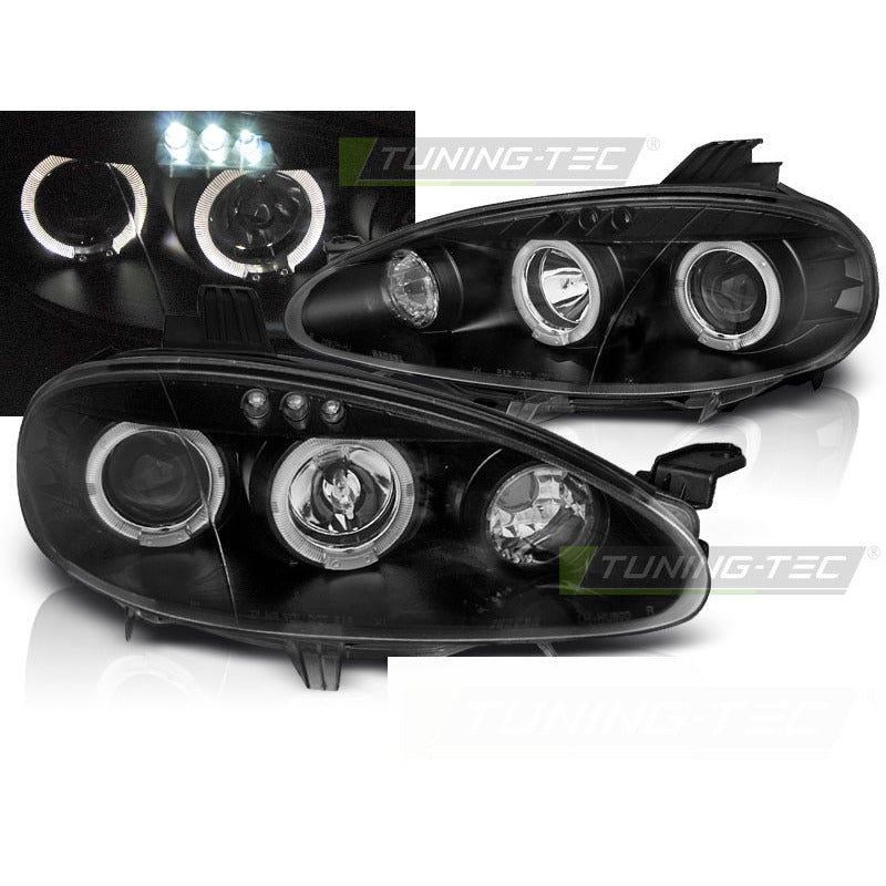 Mazda MX5 01-05 Angel Eyes Nero Fari Anteriori LED per Mazda MX5 01
