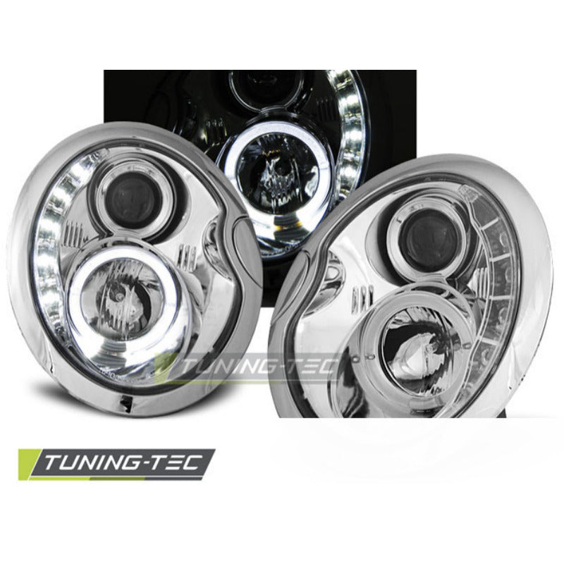 Fari Daylight Cromato per BMW MINI Cooper (05.01-10.06) Fanali Anteriori