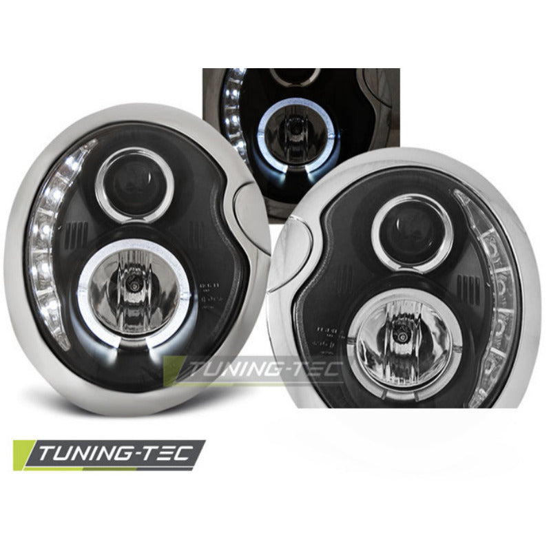 Fari Daylight Nero per BMW MINI Cooper (05.01-10.06) Fanali Anteriori