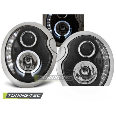 Fari Daylight Nero per BMW MINI Cooper (05.01-10.06) Fanali Anteriori