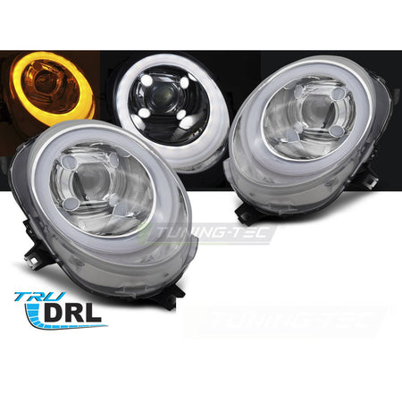Fari Tube Luci Giorno Cromo per Mini Cooper F55 / F56 / F57 14-17
