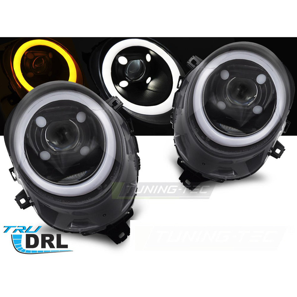 Fari Tube Luce Nera Lucida DRL per Mini Cooper F55 / F56 / F57 14-17