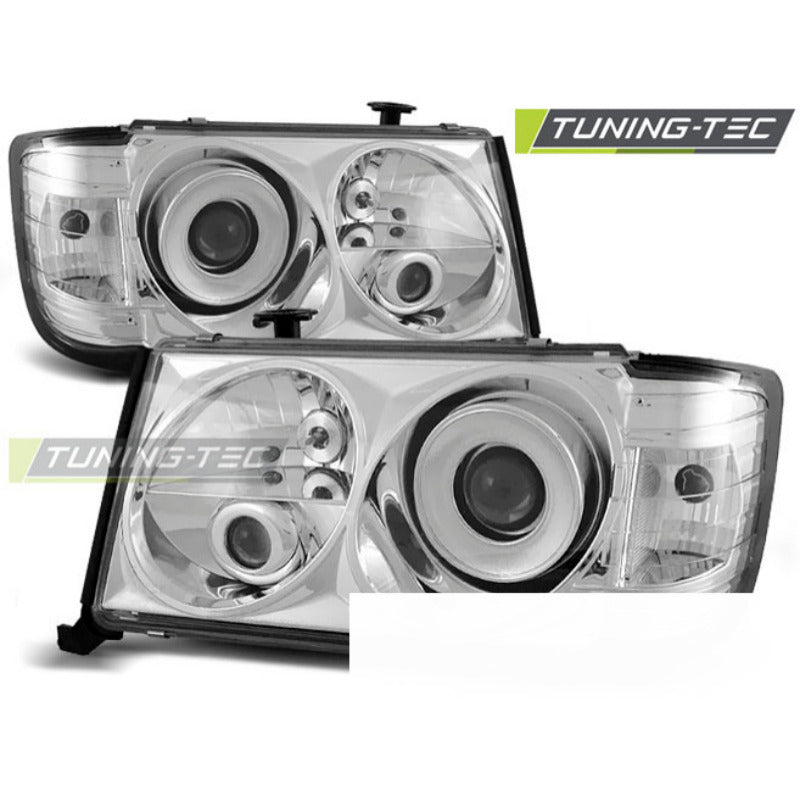 Fari Cromato per Mercedes W124 (01.85-04.93) - Fanali Anteriori Lucidi