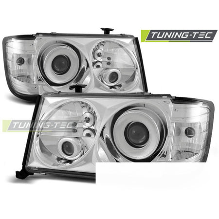 Fari Cromato per Mercedes W124 (01.85-04.93) - Fanali Anteriori Lucidi