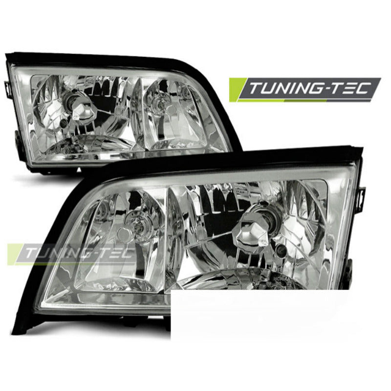 Fari Cromato per Mercedes W202 Classe C (06.93-06.00) Fanali Anteriori