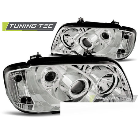 Fari Cromato per Mercedes W202 Classe C (06.93-06.00) - Fanali Anteriori