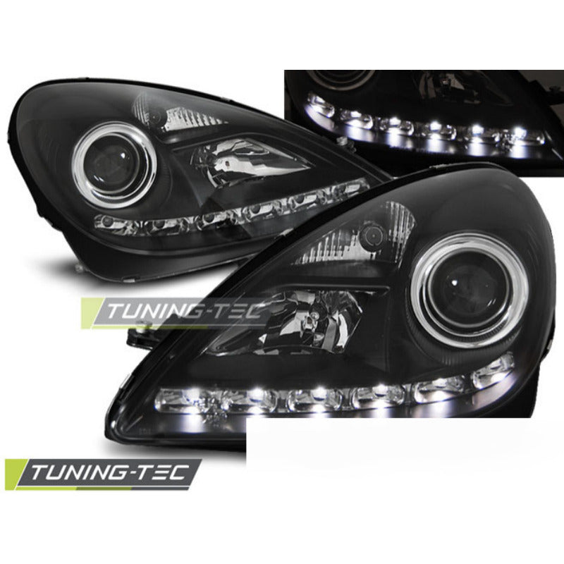 Fari Anteriori Daylight Neri per Mercedes R171 SLK (2004-2011)