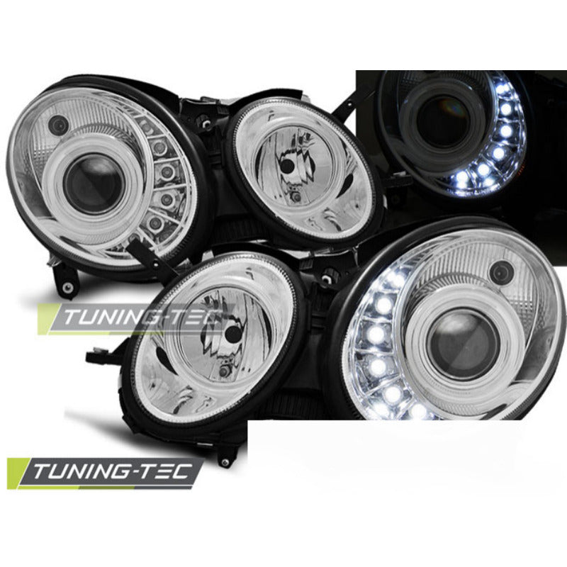 Fari Daylight Cromato per Mercedes W211 Classe E (03.02-04.06)