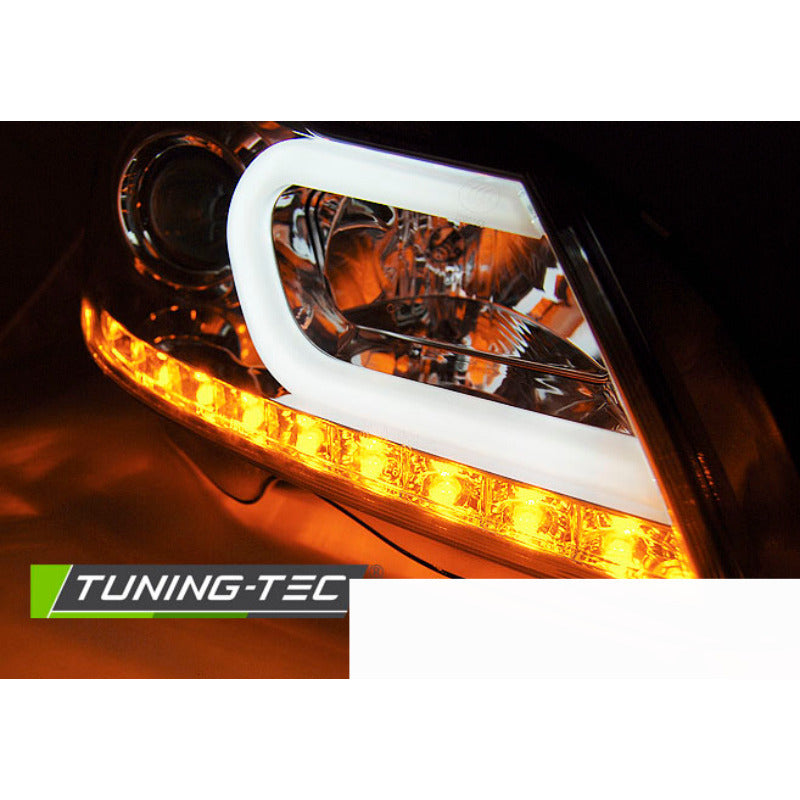 Fari Tube Cromato per Mercedes W204 (2011-2014) - Fanali Anteriori