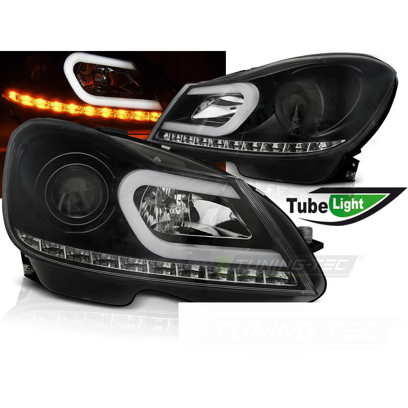 Fari Tube Luce Nera per Mercedes W204 (2011-2014) - Fanali Anteriori