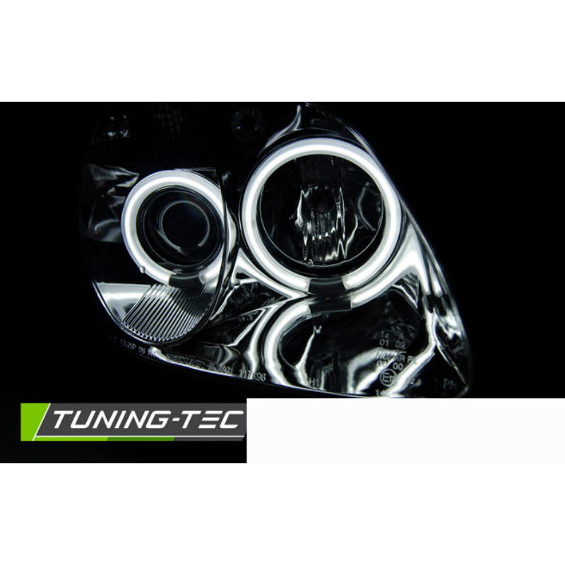 Fari Angel Eyes CCFL Cromato per Mercedes R170 SLK (1996-2004)