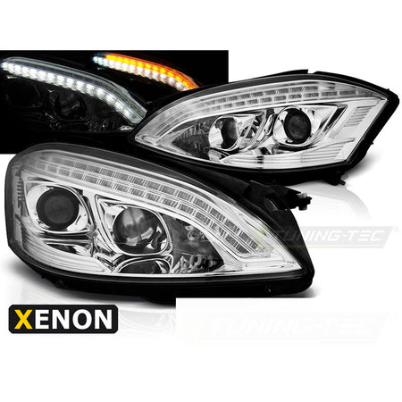 Xenon Fari Daylight Cromato per Mercedes W221 (2005-2009)