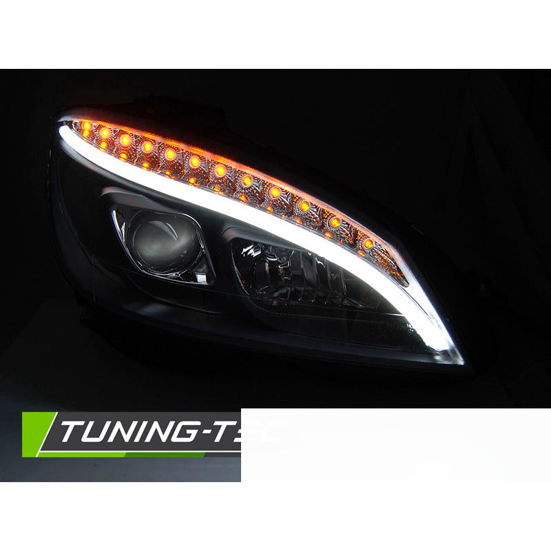 Fari Anteriori a Tubo Neri per Mercedes W204 (2007-2010)