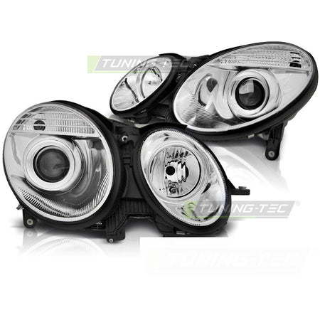 Fari Cromato per Mercedes W211 Classe E (05.06-09) Fanali Anteriori