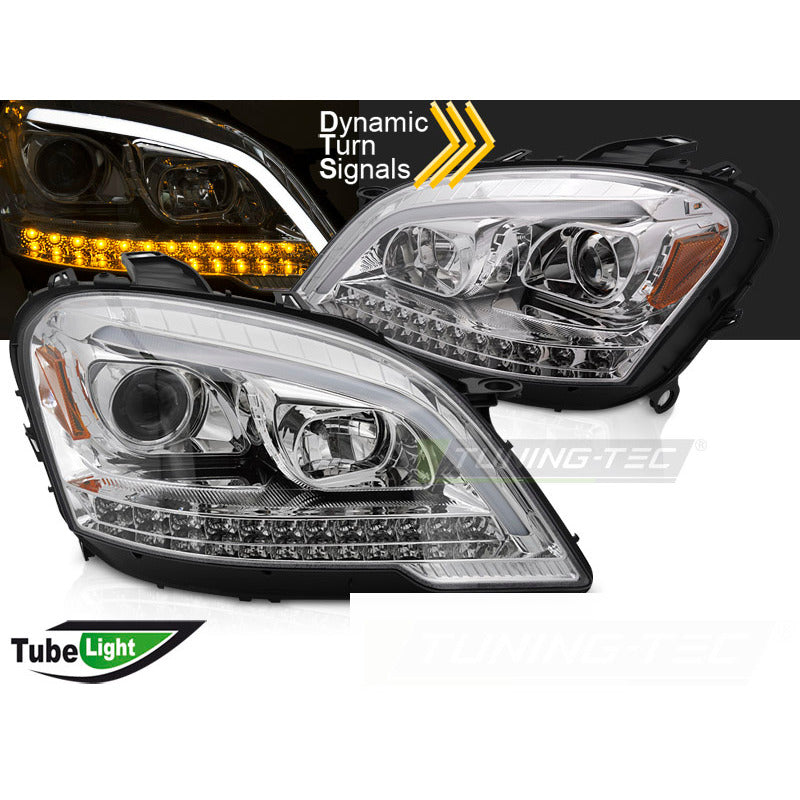 Fari Tube Luce Cromo Sequenziale per Mercedes W164 ML (09-11)
