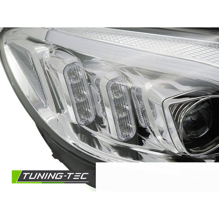 Fari Tube LED Cromato per Mercedes W205 (2014-2018) - Fanali Anteriori