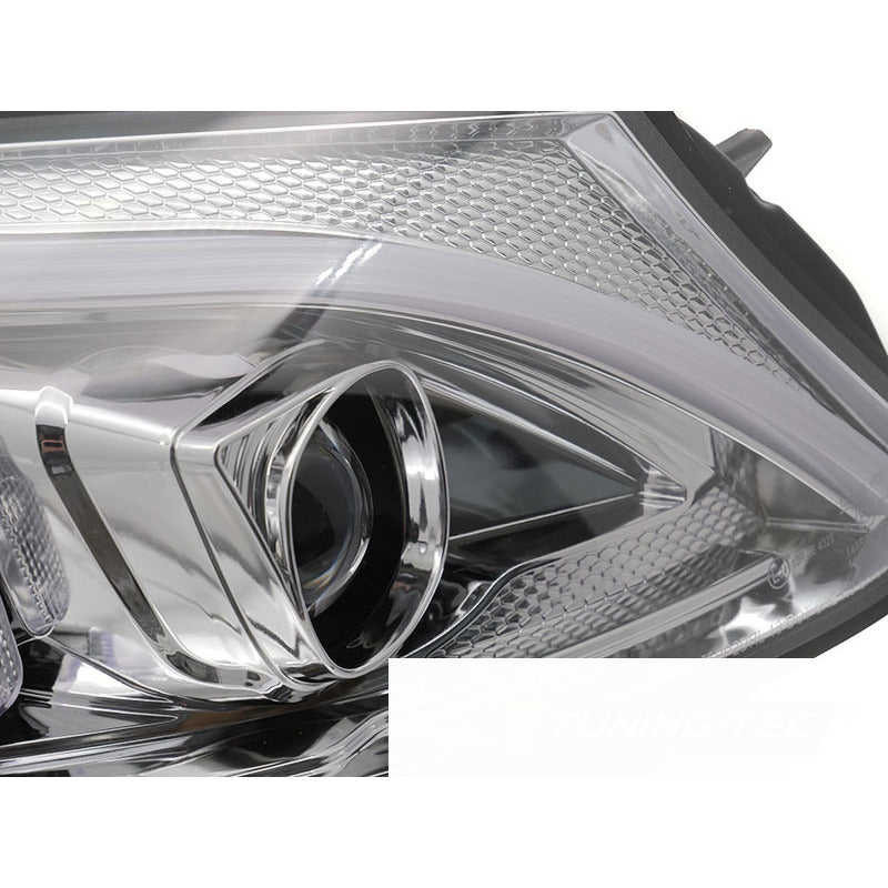 Fari Tube LED Cromato per Mercedes W205 (2014-2018) - Fanali Anteriori