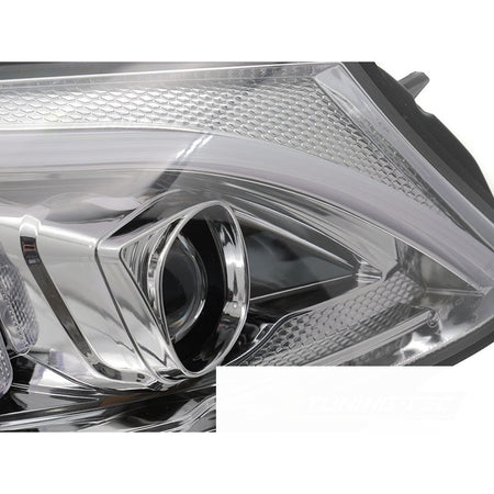 Fari Tube LED Cromato per Mercedes W205 (2014-2018) - Fanali Anteriori