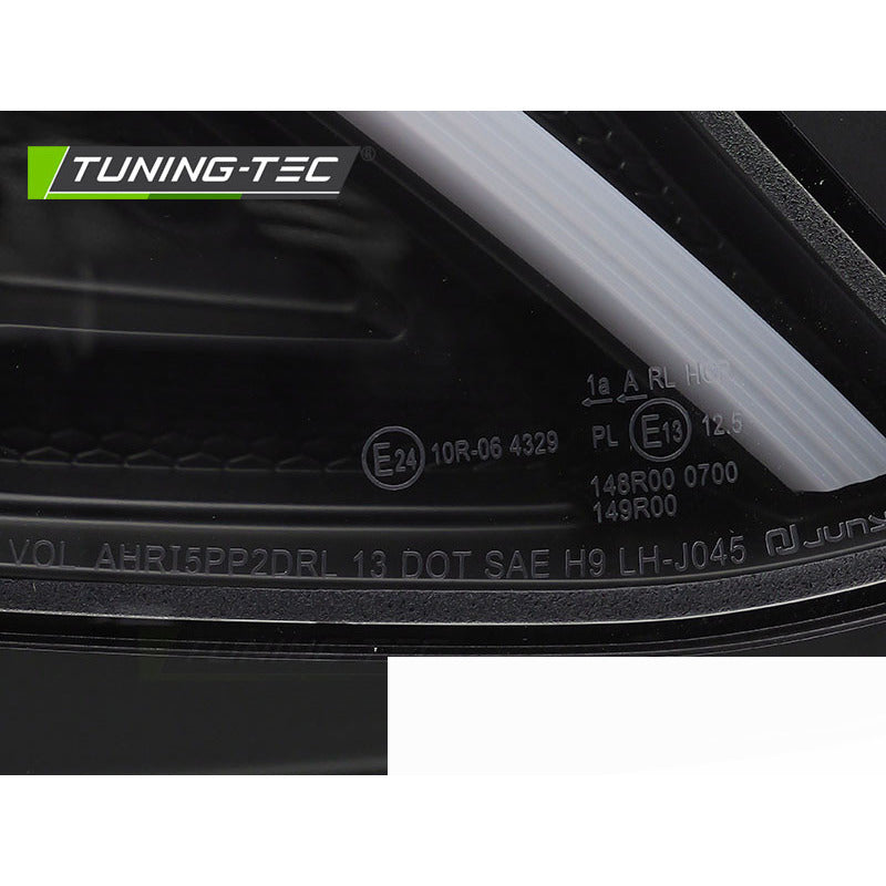 Fari Tube LED Nero per Mercedes W205 (2014-2018) Fanali Anteriori Neri