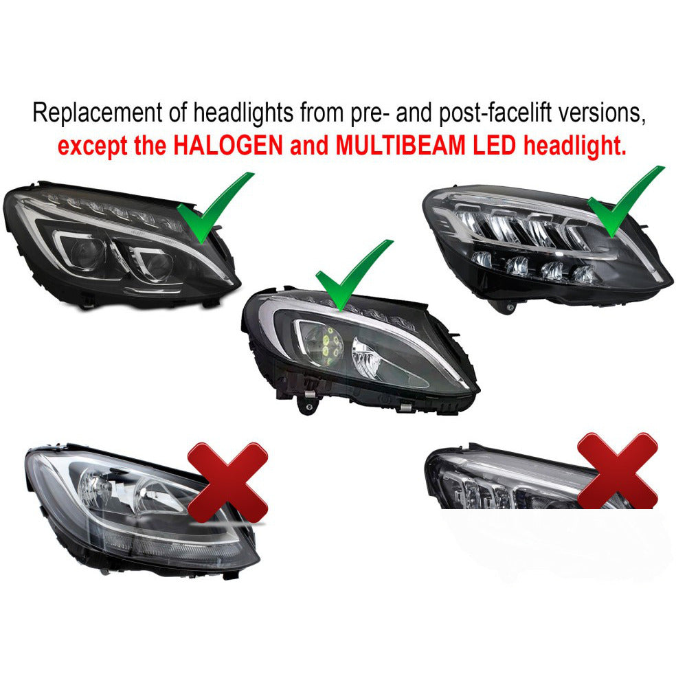 Full LED Fari Nero per Mercedes W205 (anni 2014-2021)