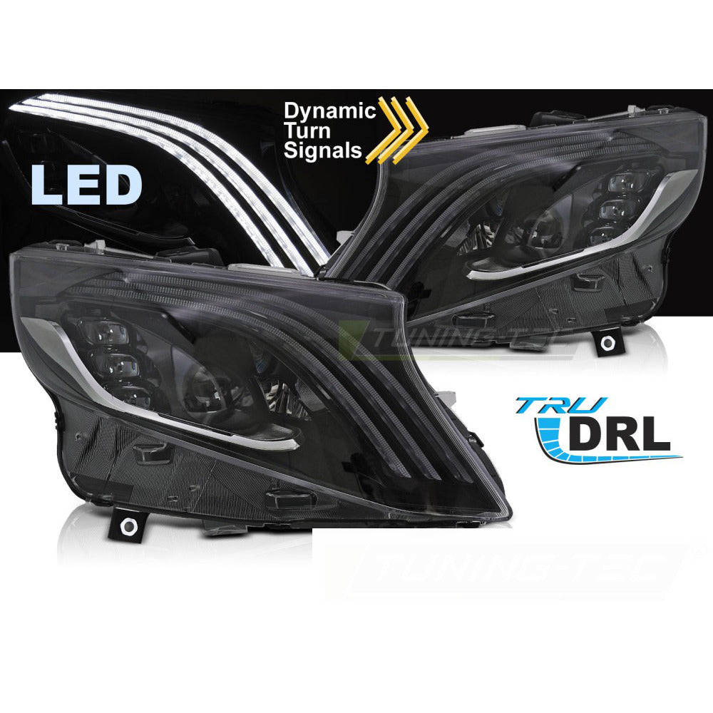 Fari LED Nero per Mercedes Classe V / Vito W447 (2014-2023)