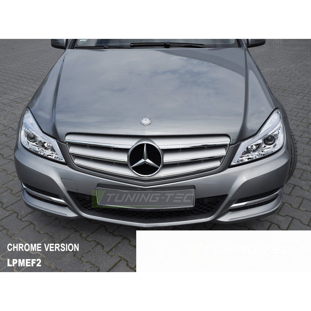 Fari Tube LED Cromato Sequenziali DRL per Mercedes W204 (2011-2014) Luci Diurne