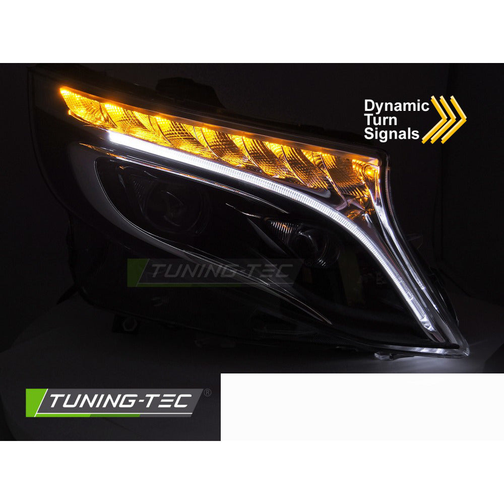 Fari Anteriori Full LED Neri per Mercedes Classe V / Vito W447 14-23
