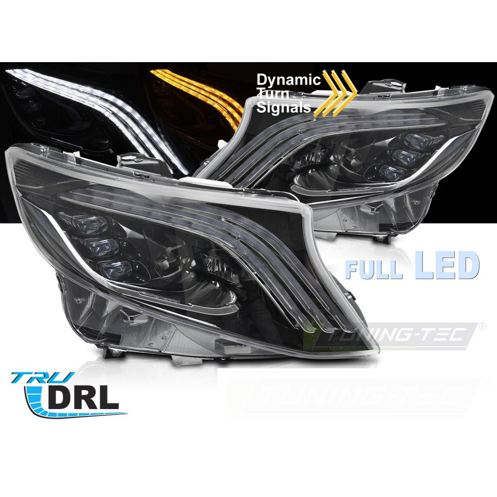 Fari Full LED Sequenziali DRL per Mercedes Classe V / Vito W447 (14-23)